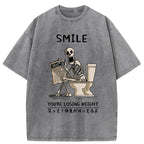 Skeleton Losing Weight Washed T-Shirt