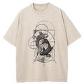 The Harmony Of Geometry And Koi Washed T-Shirt