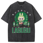 Samurai-Themed Labubu Washed T-Shirt
