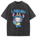 Labubu Cute Bunny Washed T-Shirt