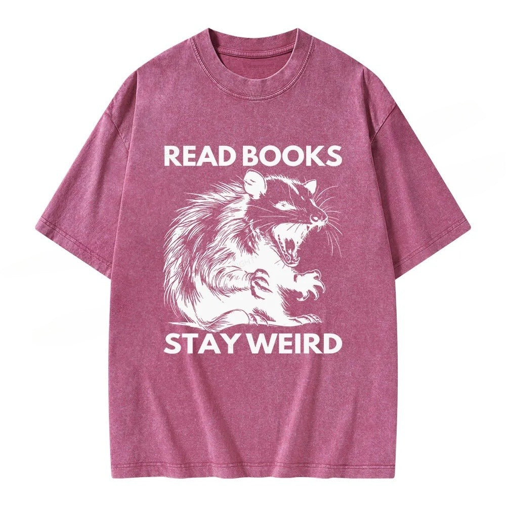 Read Books Stay Weird Unisex Washed T-shirt