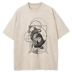 The Harmony Of Geometry And Koi Washed T-Shirt