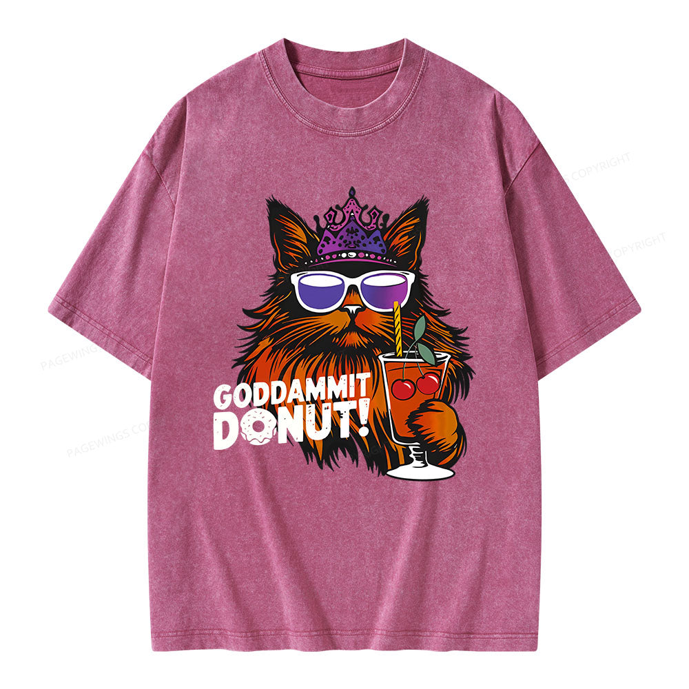 Goddammit Donut Unisex Washed T-shirt