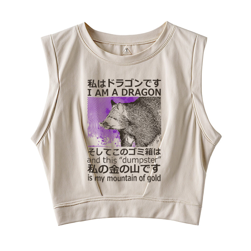 I Am A Dragon Sleeveless Crop Top
