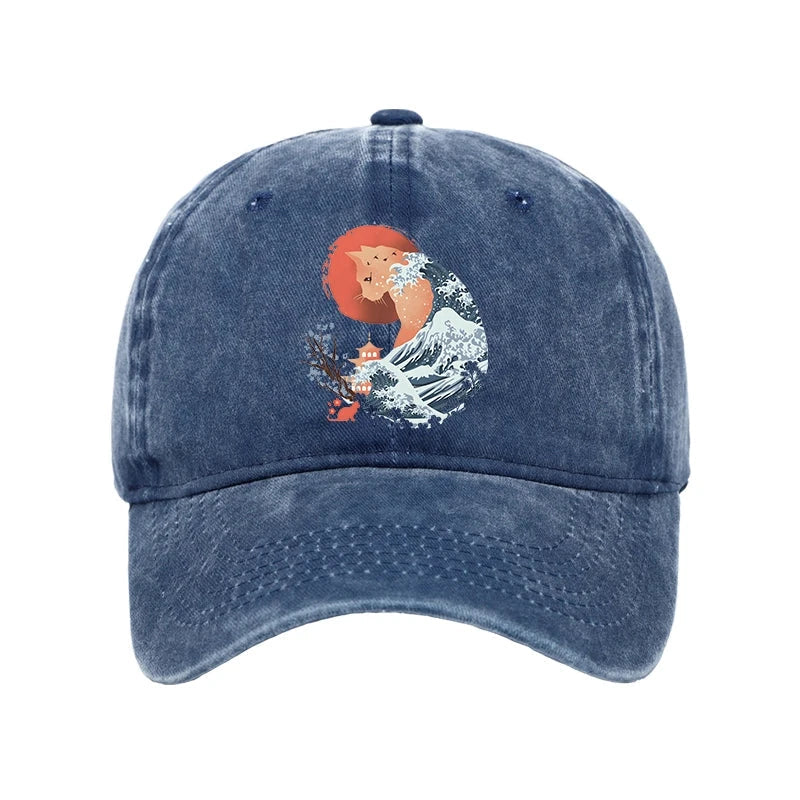 Spirit Cat Wave Japan Washed Cap