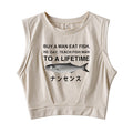 Funny To A Lifetime Sleeveless Crop Top