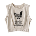 Born To Egg Sleeveless Crop Top