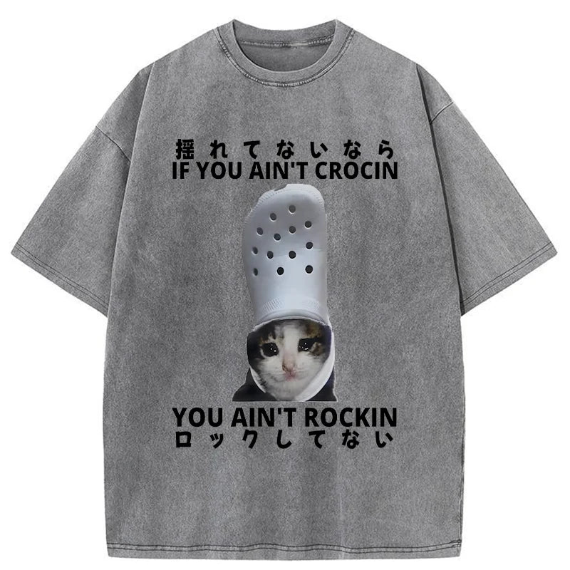 Funny Cat Meme Japan Washed T-Shirt