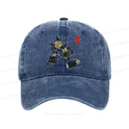 Contemplative Robot Cat Washed Cap