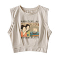 Japanese Woman Shouting at a Cat Sleeveless Crop Top