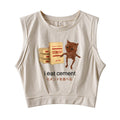 I Eat Cement Meme Sleeveless Crop Top