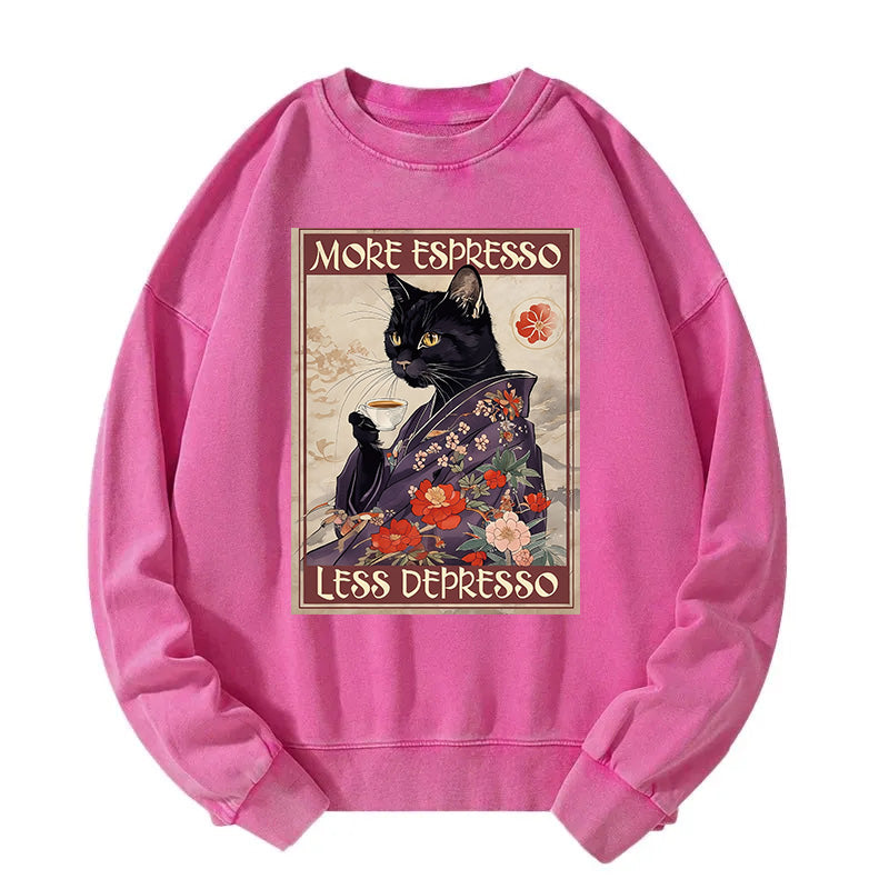 More Espresso Less Depresso Washed Sweatshirt