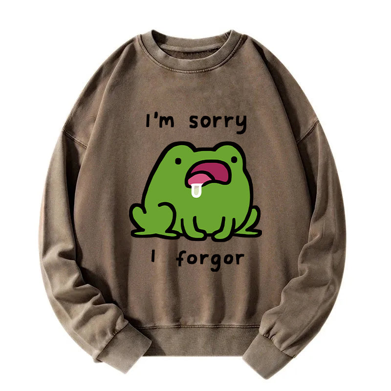 Dementia Frog Washed Sweatshirt