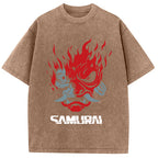Vintage Samurai Retro Japanese Washed T-Shirt