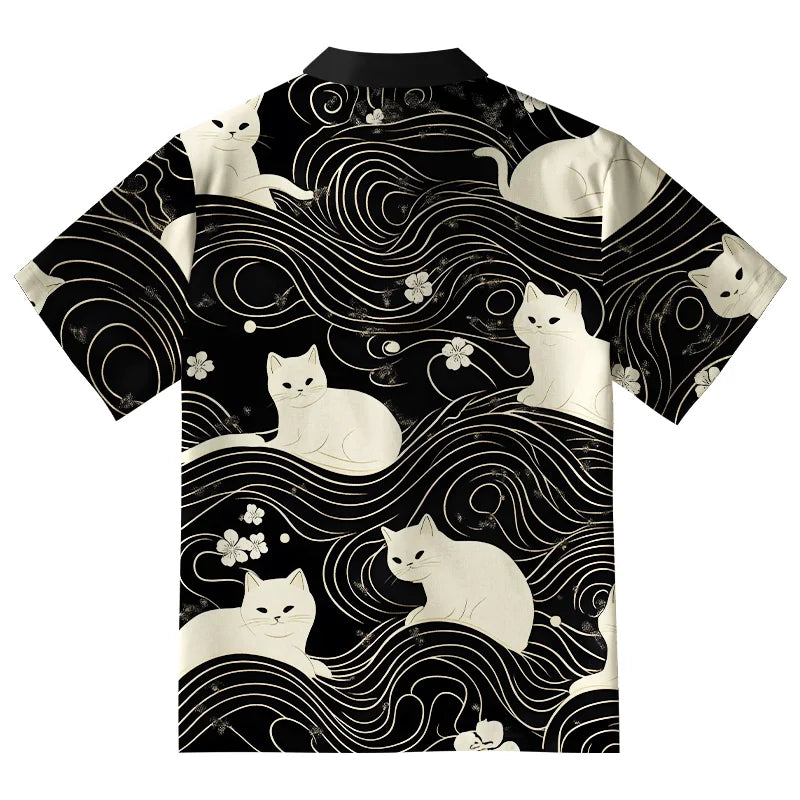 Mysterious Cat Aloha Hawaiian Shirt