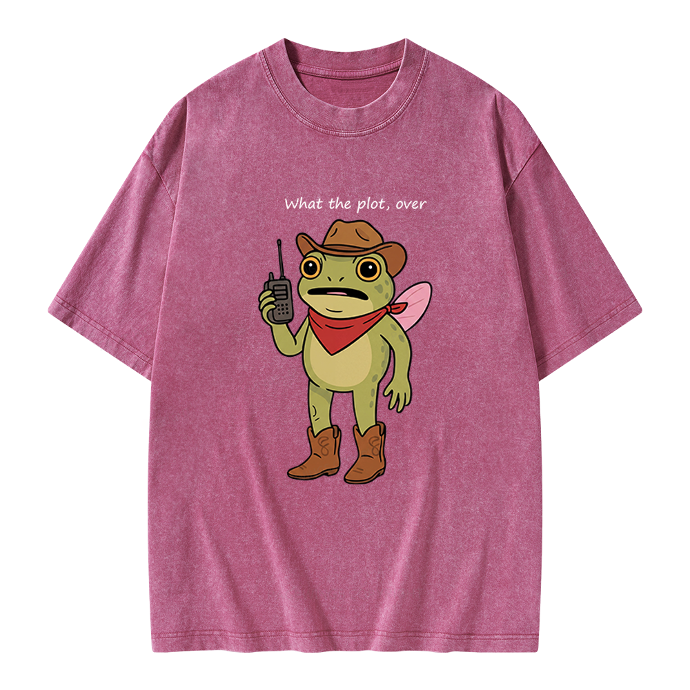 Unisex What The Plot Printed Washed Tee