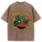 Frog Obsessed With Ramen Washed T-Shirt