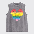 Kindness Equality Peace Love Washed Tanks