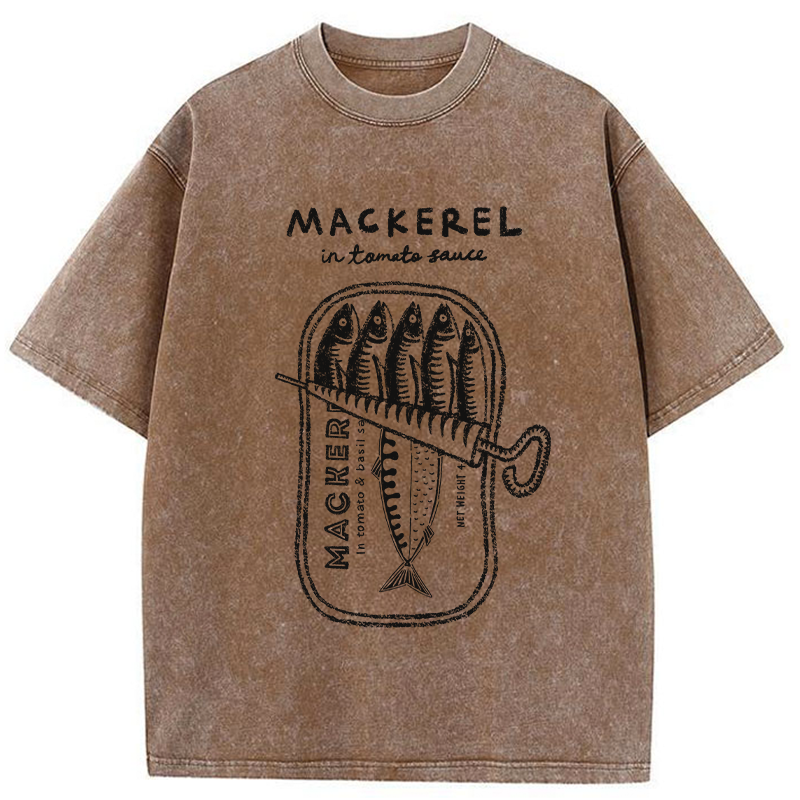 Sardine Fish In Tomato Sauce Washed T-Shirt