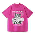 Angry Cat Washed T-Shirt