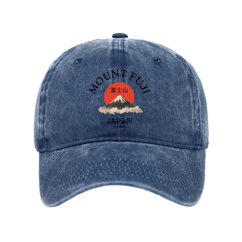 Japan Mount Fuji Sun Unisex Washed Cap