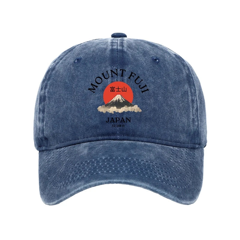 Japan Mount Fuji Sun Unisex Washed Cap
