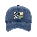 Dinosaur Surfing Japanese Washed Cap