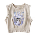 Huh Cat Chonky Ben Meme Sleeveless Crop Top