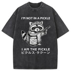 Funny Raccoon Japan Washed T-Shirt