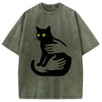 Hug A Black Cat Washed T-Shirt