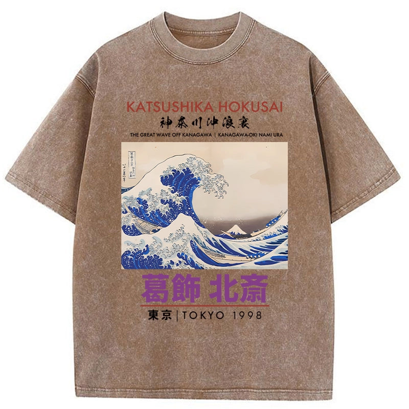 Katsushika Hokusai Japan Washed T-Shirt
