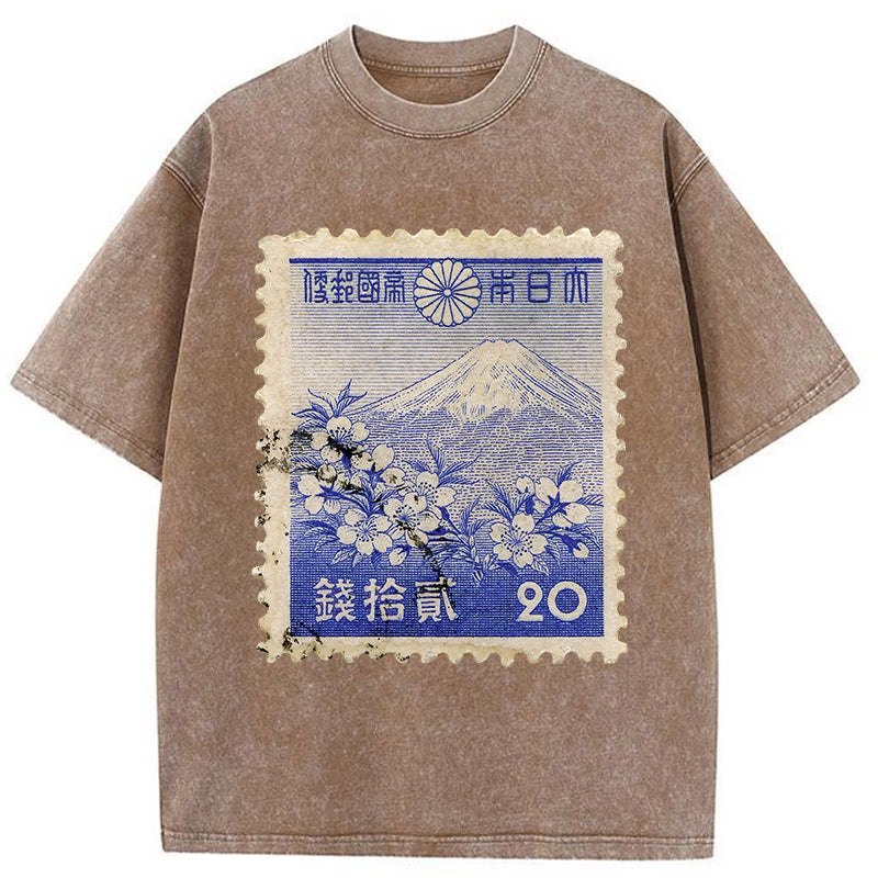 Japan Vintage Stamp Washed T-Shirt