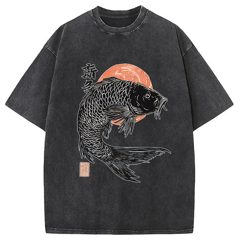 Vintage Koi Rice Sack Washed T-Shirt