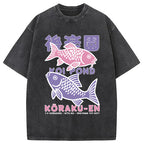 Koi Fish Pond Japanese Washed T-Shirt