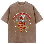 Snake Wearing Scarf And Hat Washed T-Shirt