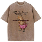 Unisex Capybaras That Do Bad Things Washed T-Shirt