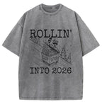 Unisex Rollin' Into 2026 Washed T-Shirt
