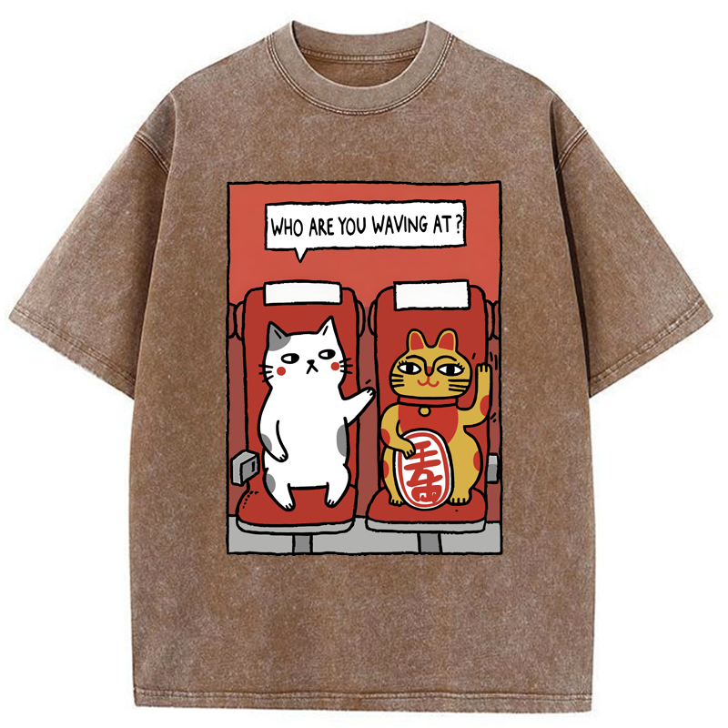 Unisex Who Are You Waving At Washed T-Shirt