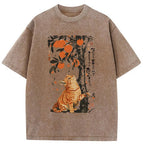 Unisex Orange Cat Wants To Eat Oranges Washed T-Shirt