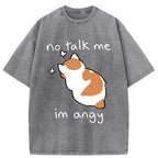 Unisex Cat Refused To Communicate Washed T-Shirt
