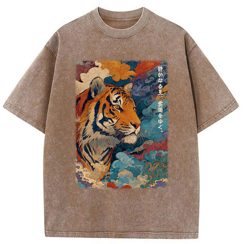 Unisex Tiger Of The Cloud Sea Washed T-Shirt