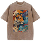 Unisex Tiger Of The Cloud Sea Washed T-Shirt