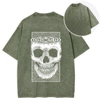 Horror Skull Back Washed T-Shirt