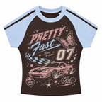 Pretty Fast Stripe Raglan Baby Tee
