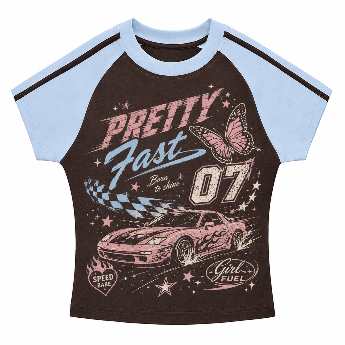 Pretty Fast Stripe Raglan Baby Tee