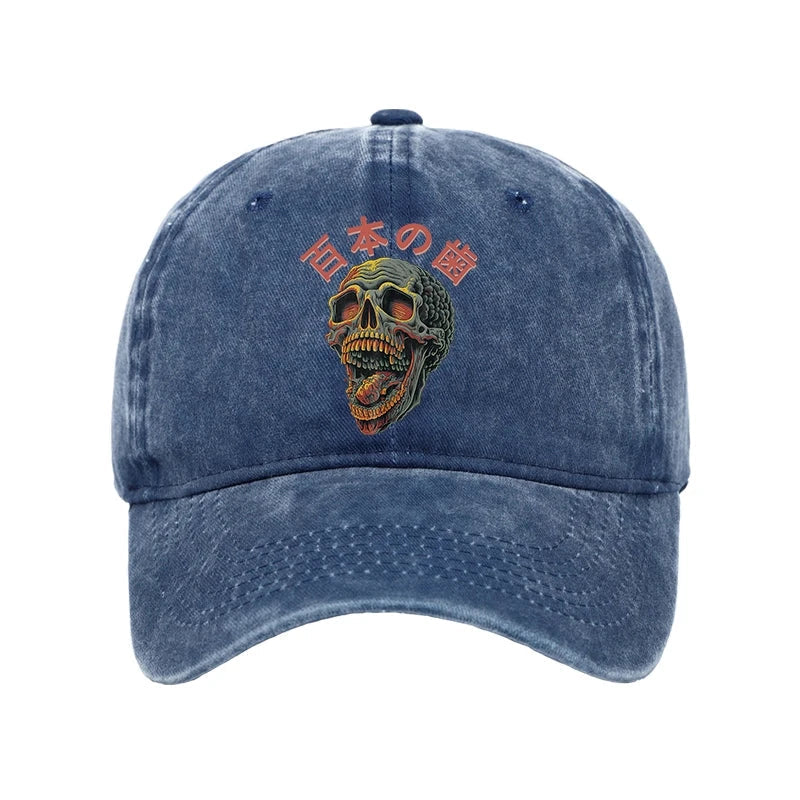 Terrifying And Disgusting Skull Washed Cap