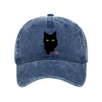 Cat Sharp Gaze Washed Cap