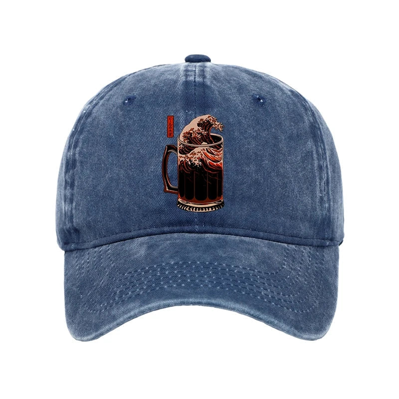 The Great Wave Of Beer Japanese Washed Cap