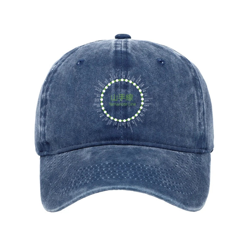 Yamanote Line Stations Circle Washed Cap