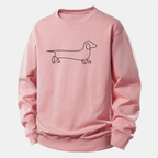 Line Dachshund Print Relax Fit Sweatshirt